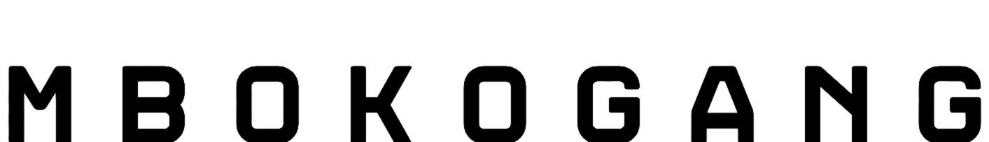 Black uppercase “MBOKOGANG” centered on a plain background.